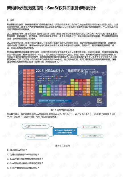 架構(gòu)師必備技能指南 SaaS軟件即服務(wù)架構(gòu)設(shè)計與資源分享